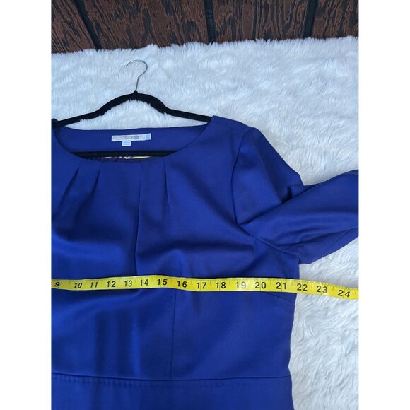 Boden Blue Chic Wool Dress Cobalt Royal Size 16 Long Style# WQ047 - Picture 5 of 10